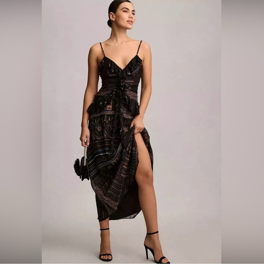 Anthropology Black Maxi Dress